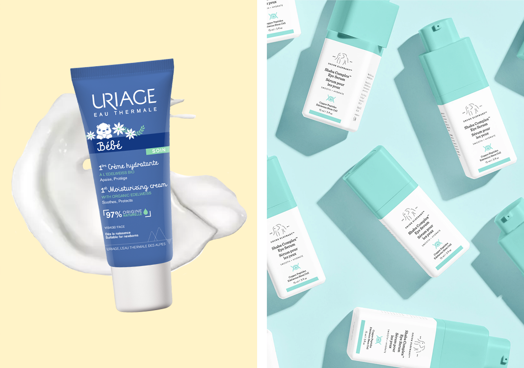 1ère crème hydratante bébé edelweiss ©Uriage et Shaba Complex Eye Serum ©Drunk Elephant