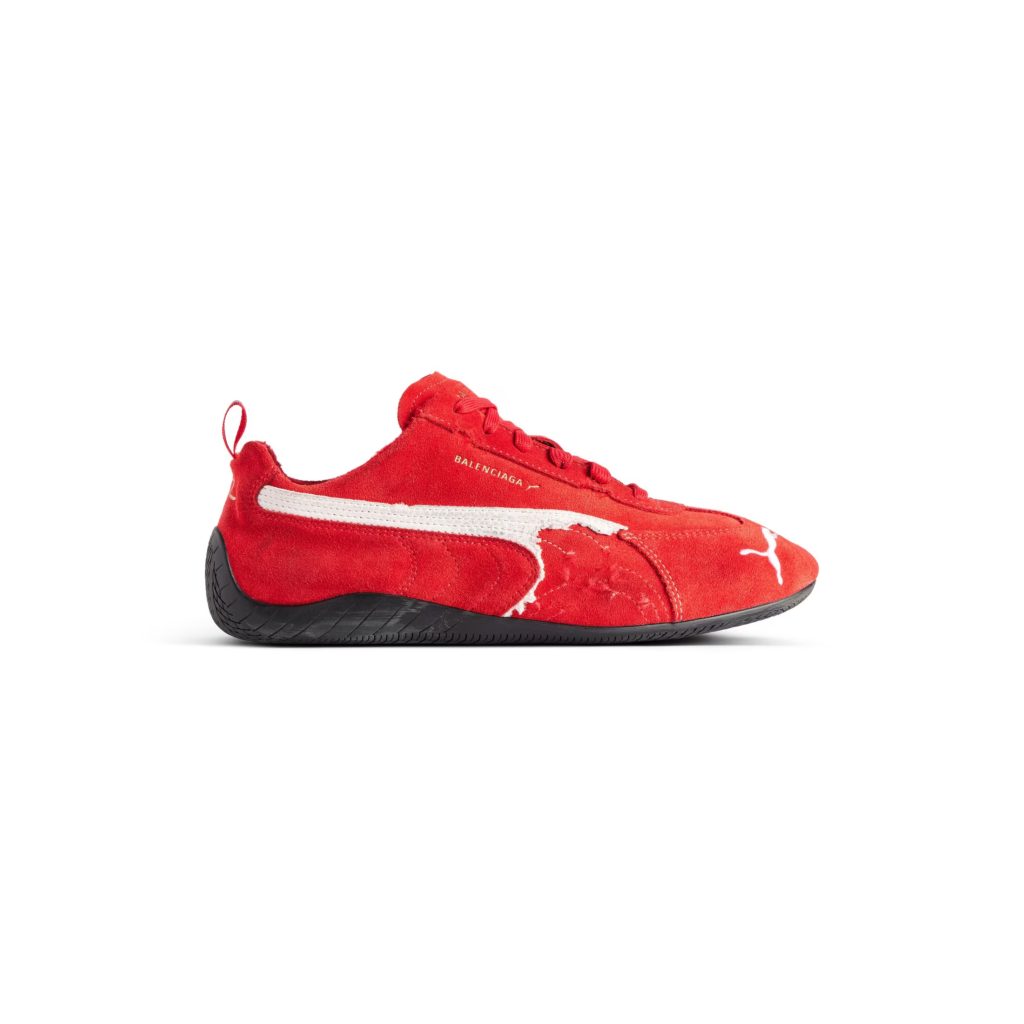 Tennis rouge en daim Balenciaga
