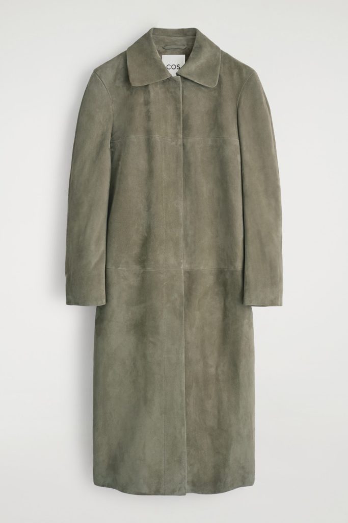 Manteau daim vert cos