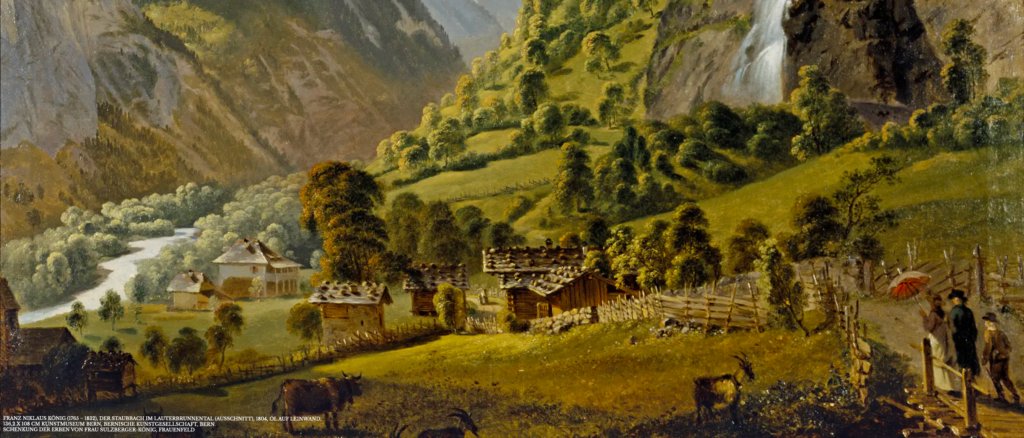 Franz Niklaus König (1765 − 1832), Der Staubbach im Lauterbrunnental (Ausschnitt), 1804, Öl auf Leinwand, 136,2 x 108 cm Kunstmuseum Bern, Bernische Kunstgesellschaft, Bern. Schenkung der Erben von Frau Sulzberger-König, Frauenfeld