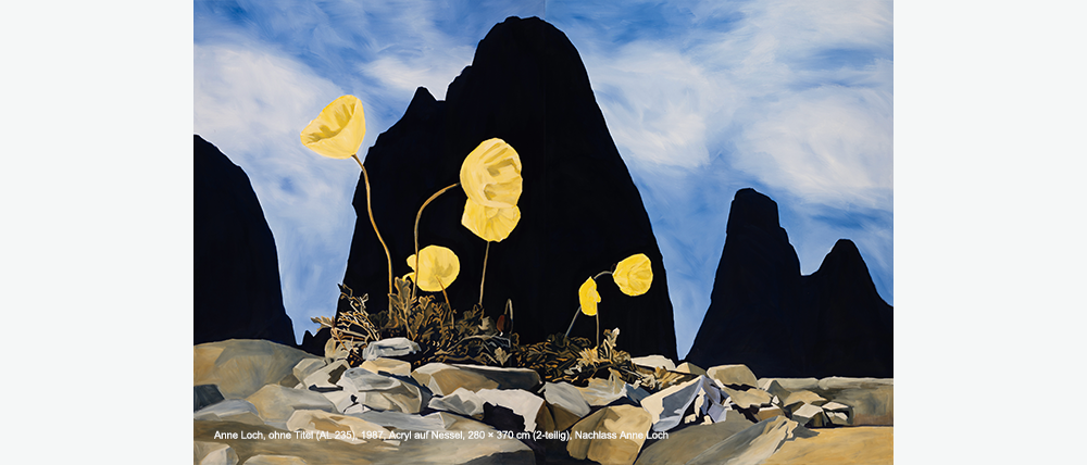 Anne Loch, ohne Titel (AL 235), 1987, Acryl auf Nessel, 280 × 370 cm (2-teilig), Nachlass Anne Loch
