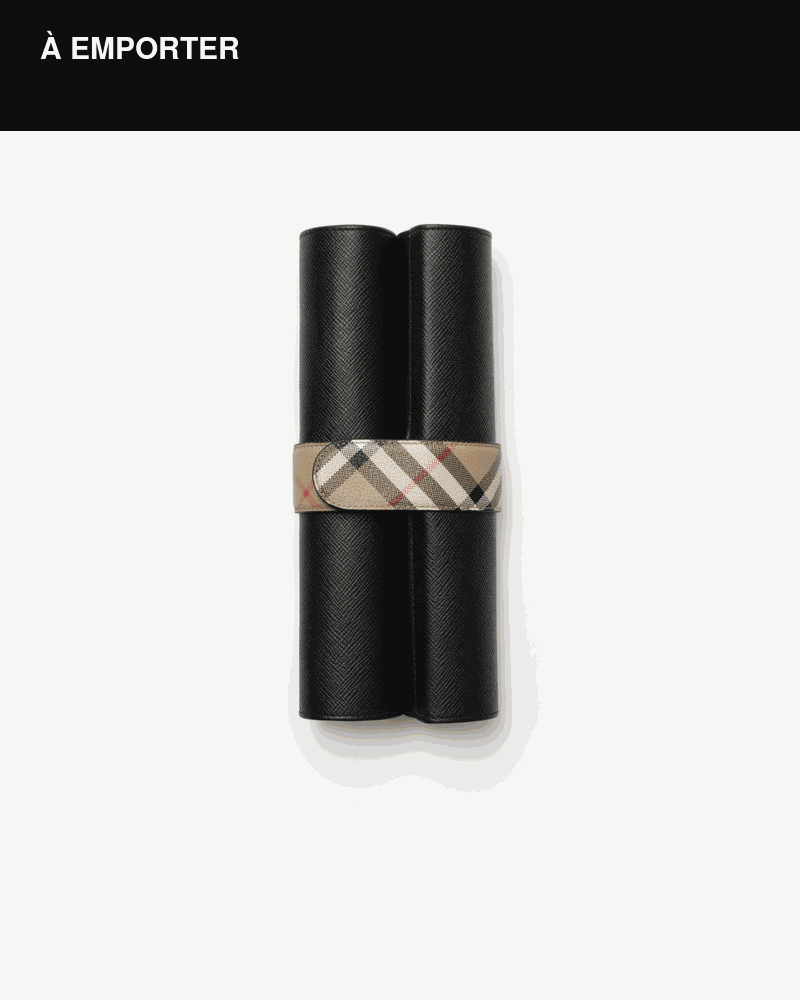 Jeu d’échecs de voyage Burberry × Smythson en cuir Panama